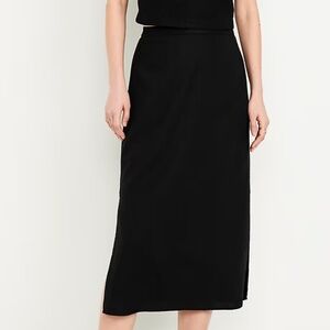 Old Navy Black Linen-Blend Maxi Skirt